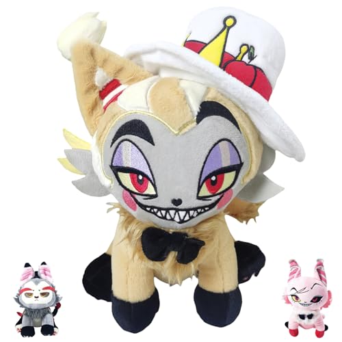 UZKWYKYC Hazbin Hotel-Plüschtier, süßes Cat Angels Dust-Plüschtier, Husk Meow Plüsch, Weiche Teufels Plüsch Katzenpuppe, Cartoon-Plüschfigur Hazbins Hotel for Jungen und Mädchen von UZKWYKYC