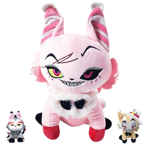 UZKWYKYC Hazbin Hotel-Plüschtier, süßes Cat Angels Dust-Plüschtier, Husk Meow Plüsch, Weiche Teufels Plüsch Katzenpuppe, Cartoon-Plüschfigur Hazbins Hotel for Jungen und Mädchen von UZKWYKYC