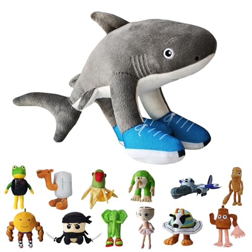 UZKWYKYC Italian Brainrot Plüschtier, Tung Tung Tung Tung Sahar Plush, Tralalero Tralala PlüSchfigur, Lustiges Soft Stuffed Animal, Geburtstagsgeschenk für Kinder Erwachsener (25CM) von UZKWYKYC