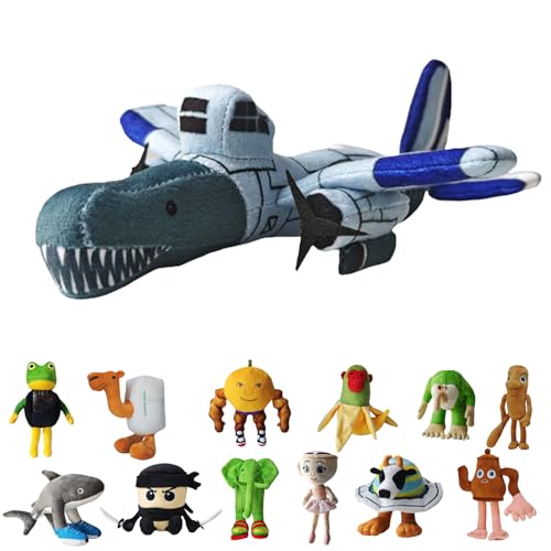 UZKWYKYC Italian Brainrot Plüschtier, Tung Tung Tung Tung Sahar Plush, Tralalero Tralala PlüSchfigur, Lustiges Soft Stuffed Animal, Geburtstagsgeschenk für Kinder Erwachsener (25CM) von UZKWYKYC