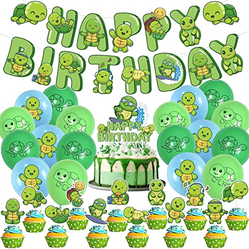 32PCS Schildkröten-Geburtstagsfeierdekorationen Schildkröte,SchildkröteGeburtstagsfeierdekorationen,Kindergeburtstagsfeierdekorationen,Geburtstagsdekorationen von UZSXHJ