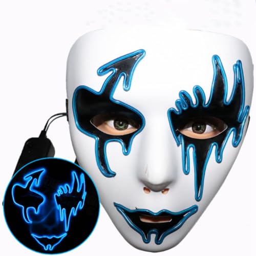 Uadme Halloween Fluoreszierende LED Horror Grusel Spoof Totenkopf Maske Cool von Uadme