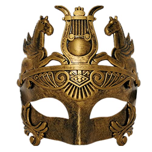 Ubauta Goldene antike griechische spartanische Krieger römischer Gladiator Maske, für Maskerade Kostüm Party/Karneval/Phantom der Oper/Ball Ubauta Goldene antike griechische spartanische Krieger römischer Gladiator Maske, für Maskerade Kostüm Party/Karneval/Phantom der Oper/Ball von Ubauta
