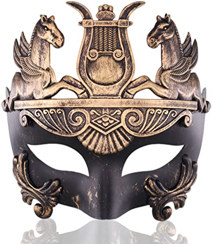Ubauta Maskuline Griechische & Römische Soldaten-Maskerade Maske für Männer Venezianische Maske, Gold/Schwarz Römische Maske, Einheitsgr��e Ubauta Maskuline Griechische & Römische Soldaten-Maskerade Maske für Männer Venezianische Maske, Gold/Schwarz Römische Maske, Einheitsgr��e von Ubauta