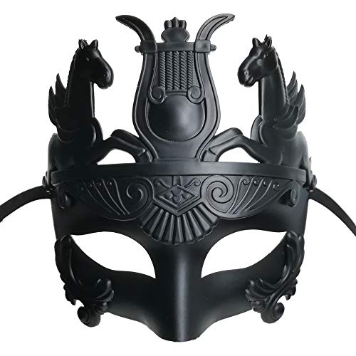 Ubauta Schwarzer antike griechischer spartanischer Krieger römischer Gladiator Maske, für Maskerade Kostüm Party/Karneval/Phantom der Oper/Ball Ubauta Schwarzer antike griechischer spartanischer Krieger römischer Gladiator Maske, für Maskerade Kostüm Party/Karneval/Phantom der Oper/Ball von Ubauta