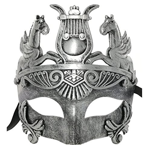 Ubauta Silberne antike griechische Spartaner Krieger römische Gladiator Maske, für Maskerade Kostüm Party/Karneval/Phantom der Oper/Ball von Ubauta