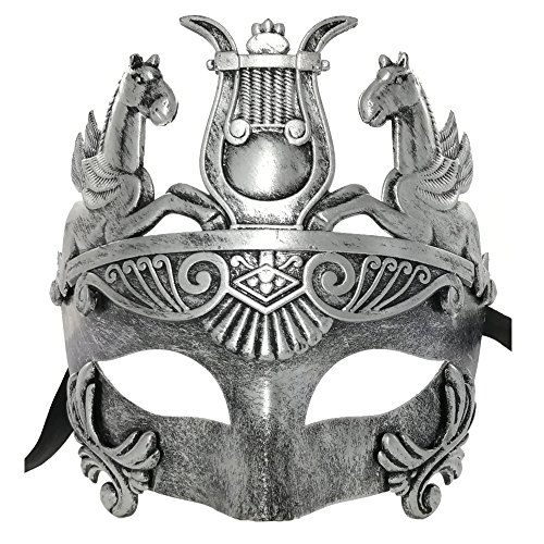 Ubauta Silberne antike griechische Spartaner Krieger römische Gladiator Maske, für Maskerade Kostüm Party/Karneval/Phantom der Oper/Ball Ubauta Silberne antike griechische Spartaner Krieger römische Gladiator Maske, für Maskerade Kostüm Party/Karneval/Phantom der Oper/Ball von Ubauta