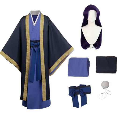 Ubaywey Anime Outfits Jinshi Kleidung + Cosplay Perücke Fullsets Halloween Karneval Anzug Herren (Violett, M) von Ubaywey