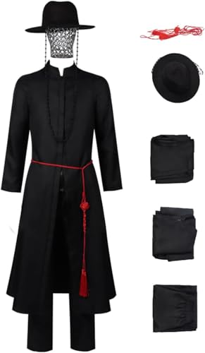 Ubaywey Jinu Kostüm Dämonenjäger Cosplay Schwarz Voll Set Hüte Krähe Requisiten Halloween Outfits (Schwarz, M) von Ubaywey
