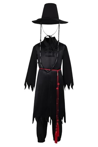 Ubaywey Jinu Kostüm Saja Jungen Cosplay Hunters Schwarz Voll Set Hüte Krähe Requisiten Halloween Outfits Herren (Schwarz+Rot, XXL) von Ubaywey