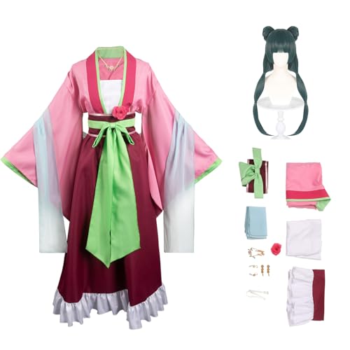 Ubaywey Maomao Cosplay Kostüm Rosa Königliches Kleid Cosplay Perücke Fullsets Anime Halloween Outfits Damen (Rosa, L) von Ubaywey
