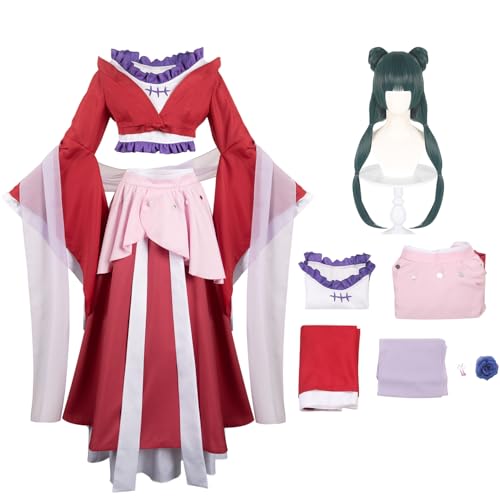 Ubaywey Maomao Cosplay Kostüm Rot Königliches Kleid Cosplay Perücke Fullsets Anime Halloween Outfits Damen (Rot, L) von Ubaywey