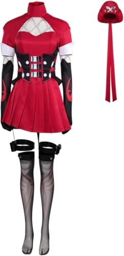 Ubaywey Psylocke Rollenspiel Kostüm Vollständiger Satz Halloween Karneval Cosplay Outfits Anzug Set Damen (Rot, M) von Ubaywey