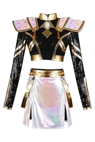 Ubaywey Zoey Hunters Outfit Pop Cosplay Goldenes Kostüm Idol Jacke Shirt Hosen Ohrringe Zubehör Ubaywey Zoey Hunters Outfit Pop Cosplay Goldenes Kostüm Idol Jacke Shirt Hosen Ohrringe Zubehör von Ubaywey