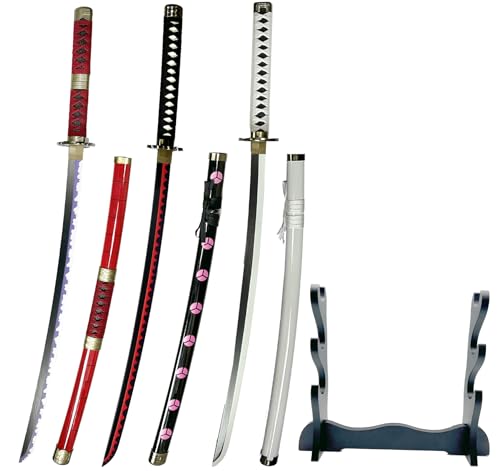 Katana Schwerter, One Piece Schwert, Anime Zoro Katana, Zorro Schwert, Ubephant 3 Pcs 104cm Samurai S-chwert Zoro Schwerter Anime Cosplay Bamboo Blade Prop Deko Sammlerstück Katana Schwerter, One Piece Schwert, Anime Zoro Katana, Zorro Schwert, Ubephant 3 Pcs 104cm Samurai S-chwert Zoro Schwerter Anime Cosplay Bamboo Blade Prop Deko Sammlerstück von Ubephant