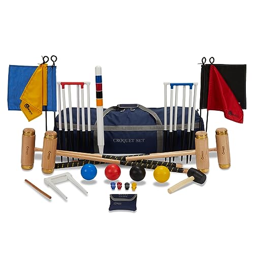 Excecutive ECO Holz Krocket Set mit 4 Schlägern aus engl. Esche und Composite Bällen, mit Nylontasche Excecutive ECO Holz Krocket Set mit 4 Schlägern aus engl. Esche und Composite Bällen, mit Nylontasche von Uber Games