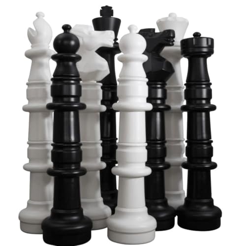 Garten-Schachspiel XXL, Staunton-Design, 30-94 cm Königshöhe, Super Details, Für Innen und Außen XL Indoor und Outdoor (124 cm König) von Uber Games