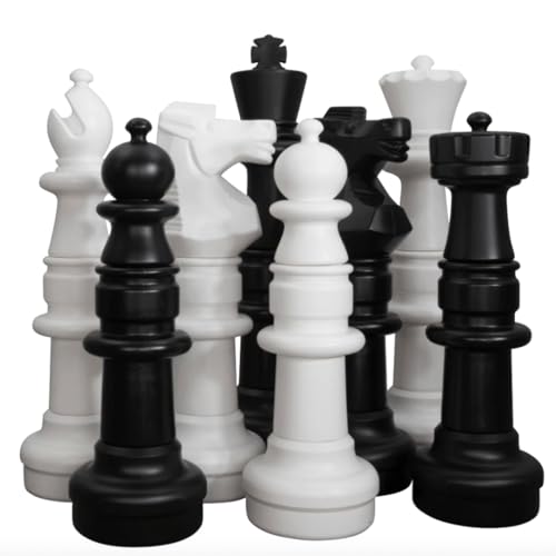 Garten-Schachspiel XXL, Staunton-Design, 30-94 cm Königshöhe, Super Details, Für Innen und Außen XL Indoor und Outdoor (94 cm König) von Uber Games