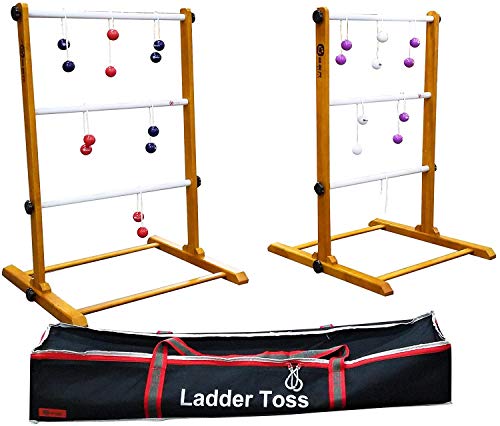 Ubergames Europe Profi Doppel Leitergolf Spinladder - Golfspiel - in Luxus Tasche - Echte Golf Bälle - 4X Set Bolas - Harte Super Bolas - Qualität Spiel - 2 bis 4 Personen von Uber Games