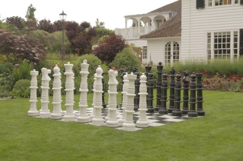 Ubergames 124 cm Garten Schach - Schachfiguren aus langlebigem PVC - für Freiland, Parks & Veranstaltungen - Detailliert & Perfekt - Ab 6 Jahren von Uber Games