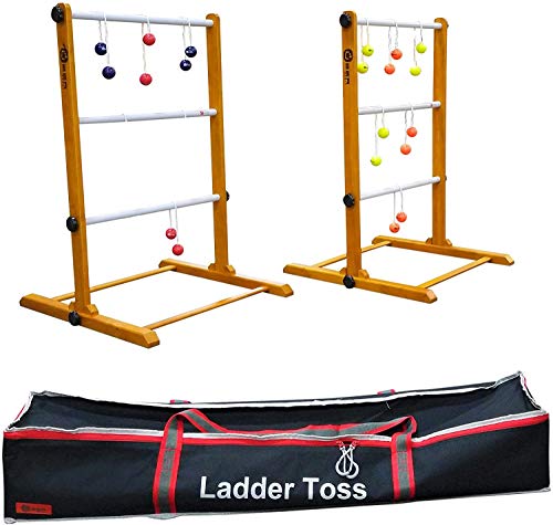 Ubergames Europe Profi Doppel Leitergolf Spinladder - In Luxus Tasche - echte Golf Bälle - Perfekt Wurfspiel - 4 Sets Bolas - In Luxus Trage Tasche - Sehr Stabil von Ubergames