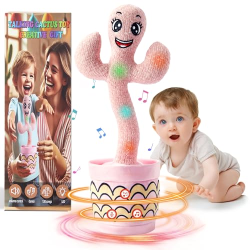 Ucikik Tanzender sprechender Kaktus, Babyspielzeug, interaktives Spielzeug mit 120 Liedern + Singen + Tanzen + LED, Nachahmung der Aufnahme von Kaktus Spielzeug wiederholt was Sie sagen, Spielzeug 0–6 Ucikik Tanzender sprechender Kaktus, Babyspielzeug, interaktives Spielzeug mit 120 Liedern + Singen + Tanzen + LED, Nachahmung der Aufnahme von Kaktus Spielzeug wiederholt was Sie sagen, Spielzeug 0–6 von Ucikik