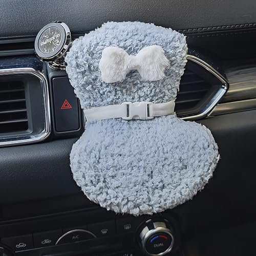 10-17 cm Puppen-Autositz mit weichem pelzigem Kissen, Aromatherapie-Entlüftungsclip und Sicherheitsgurt, Monster-Puppenzubehör für Miniaturfiguren von Uclac