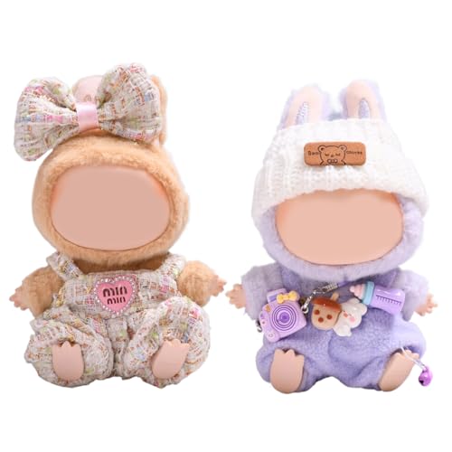 Puppenkleidung und Zubehör-Set für 17 cm große Puppen, Puppen-Outfits mit Kameratasche, Schleife, Haarspange für Mädchen, Kinder, Geburtstag, Urlaub, Geschenk (keine Puppe) von Uclac