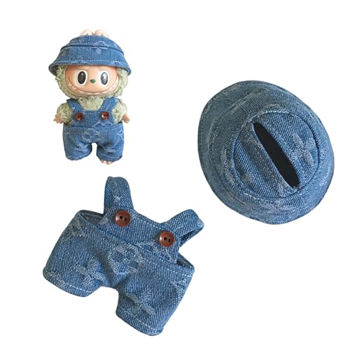 Stilvolles Kawaii Outfit Set 2 Stück passend für 15cm 17cm Labubu Puppe, Puppenkleidungsset Ersatz für Labubu Puppen Zubehör von Uclac