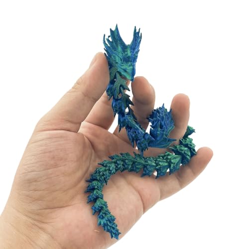 Uclac 3D-gedruckter Drache, drehbar, bewegliche Drachen, Western-Stil, Kristalldrache, Heimbüro, Desktop-Handwerk von Uclac