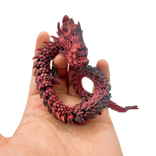 Uclac 3D-gedruckter Drache, drehbar, bewegliche Drachen, Western-Stil, Kristalldrache, Heimbüro, Desktop-Handwerk von Uclac