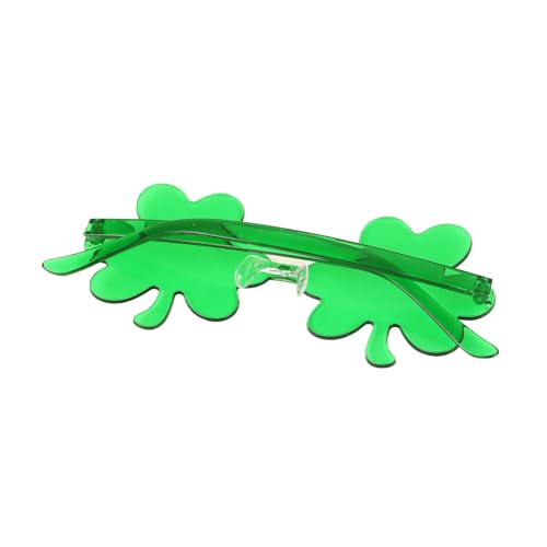 Uclac 4 Stück randlose modische grüne Kleeblatt-Brille, Kobold-Kostüm-Brille, St. Patrick's Day, irisches Kleeblatt, Sonnenbrille Uclac 4 Stück randlose modische grüne Kleeblatt-Brille, Kobold-Kostüm-Brille, St. Patrick's Day, irisches Kleeblatt, Sonnenbrille von Uclac