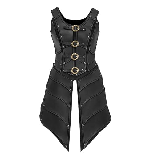 Ucosbros Mittelalterliche Rüstung Wikinger Ritter Kleid Rüstung PU Leder Kostüm für LARP Party Schwarz Ucosbros Mittelalterliche Rüstung Wikinger Ritter Kleid Rüstung PU Leder Kostüm für LARP Party Schwarz von Ucosbros