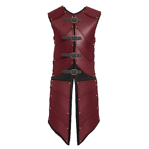 Ucosbros Mittelalterliche Rüstung Wikinger Rüstung Ritter Kleid Rüstung PU Leder Kostüm für LARP Party Rot M Ucosbros Mittelalterliche Rüstung Wikinger Rüstung Ritter Kleid Rüstung PU Leder Kostüm für LARP Party Rot M von Ucosbros