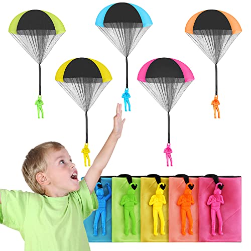 Ucradle Fallschirm Kinder Spielzeug, 10 Stück Fallschirmspringer Spielzeug Outdoor , Mitgebsel Kindergeburtstag Gastgeschenke von Ucradle