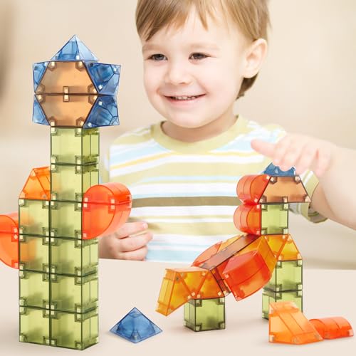 Ucradle Magnetische Bausteine, Magnetbausteine ab 3 Jahre, Magnet Spielzeug für Kinder, Magnetic Building Blocks Magnetisches Spielzeug, Kreatives Pädagogisches Bauspielzeug von Ucradle