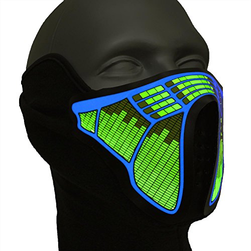 Ucult LED-Rave-Maske Soundaktiviert Leuchtmaske - Maske für Party, Halloween Fasching Karneval Raves Club von Ucult