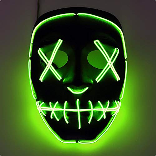 Ucult LED Haloween Kostüm Horror Neon Maske grün Halloweenmaske Party Leuchtmake Ucult LED Haloween Kostüm Horror Neon Maske grün Halloweenmaske Party Leuchtmake von Ucult