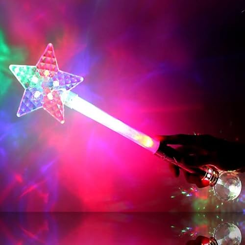 Ucult Leuchtender Stern Maxi Leuchtstab Sternsinger I Multicolor 3 Leuchtfunktionen I Zauberstab Leuchtstab Weihnachten Kinder von Ucult