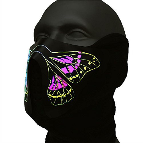 Ucult Schmetterling Rave LED-Maske Tiermaske Party Cosplay Leuchtende Mund & Gesichtsmaske Festivalmaske Patymaske Ucult Schmetterling Rave LED-Maske Tiermaske Party Cosplay Leuchtende Mund & Gesichtsmaske Festivalmaske Patymaske von Ucult