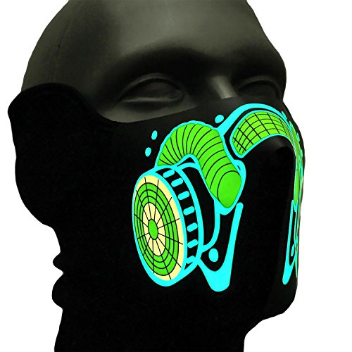 Ucult Soundaktive Leuchtmaske Biohazard Leuchtende Karnevalsmaske Gasmaske Atemmaske Gesichtsmaske Motiv Motiv Fasching Make von Ucult