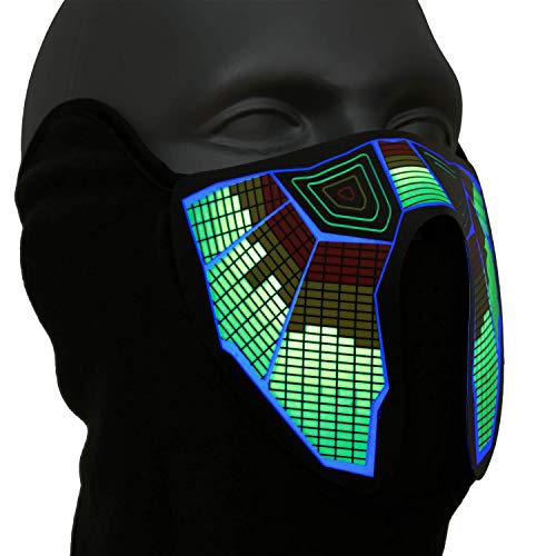 Ucult Soundaktivierte LED Equalizer Maske LED-Maske Festival Rave Maske von Ucult