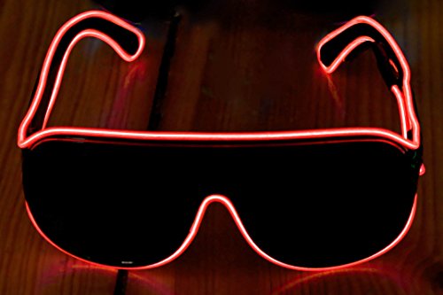 Ucult Soundsensitive EL-Wire Blinkbrille Partybrille Festivalbrille LED Brille (Rot) von Ucult