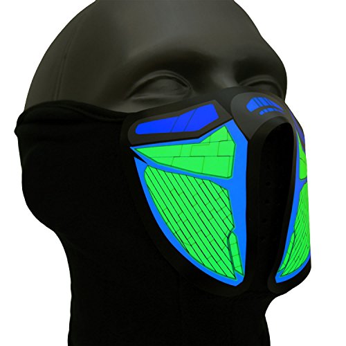 Ucult Techno-Maske Soundaktiviert Leucht-Maske Gesicht lustige Partymaske Sturmmaske Halloween Fasching Outdoor Ucult Techno-Maske Soundaktiviert Leucht-Maske Gesicht lustige Partymaske Sturmmaske Halloween Fasching Outdoor von Ucult