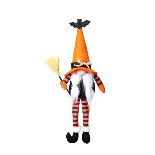 1 x Halloween-Plüsch-Zwerge, Dekoration, Halloween, baumelnde Bein-Zwerge, Puppe, Elfe, Zwerg – gefüllte Zwerge für Heimdekoration, Tischdekoration, Geschenke, Haushaltsdekorationen von Ucuse