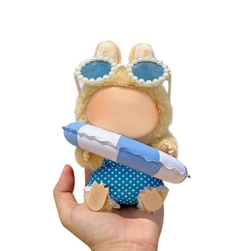 17cm Puppenkleidung Outfit Sommer Zubehör Set Schwimmen 3-teiliges Set mit eleganten Accessoires zum stilvollen Verkleiden (Badeanzug, Schwimmring, Sonnenbrille oder Hut) (keine Puppe) von Ucuse
