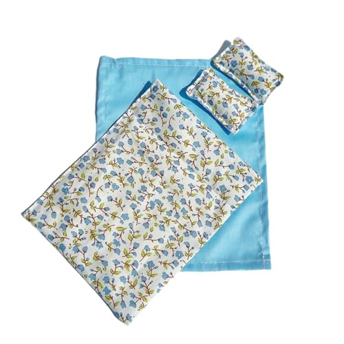 Puppenhausmöbel Mini-Bett-Set, realistisches Schlafzimmerzubehör mit Bett, Steppdecke, Kissen und Bezug Puppenhausmöbel Mini-Bett-Set, realistisches Schlafzimmerzubehör mit Bett, Steppdecke, Kissen und Bezug von Ucuse