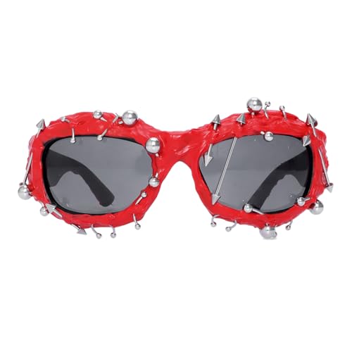 Ucuse Trendige Punkstyle Outdoor-Sonnenbrille, dekorative Nieten, cooler Kunststoff, handgefertigt, Veno-m, Cosplay-Variation, Geschenke, Spielzeug, Brillen von Ucuse