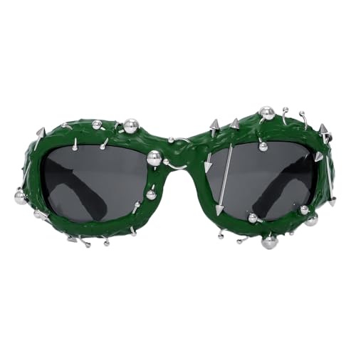 Ucuse Trendige Punkstyle Outdoor-Sonnenbrille, dekorative Nieten, cooler Kunststoff, handgefertigt, Veno-m, Cosplay-Variation, Geschenke, Spielzeug, Brillen von Ucuse