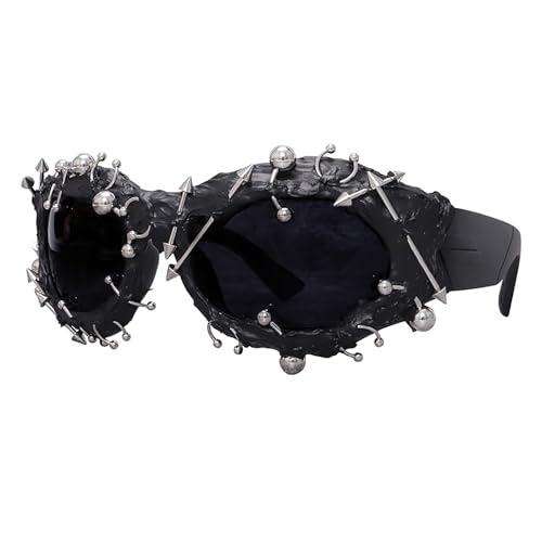 Ucuse Trendige Punkstyle Outdoor-Sonnenbrille, dekorative Nieten, cooler Kunststoff, handgefertigt, Veno-m, Cosplay-Variation, Geschenke, Spielzeug, Brillen von Ucuse